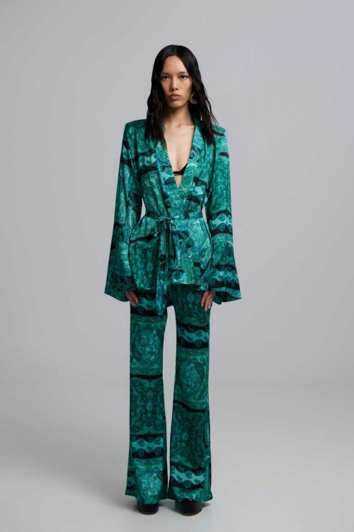 Iraida Selma Green Satin Set - Image 1