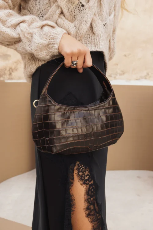 Clic Jewels CANDY MINI (dark brown croco genuine leather)