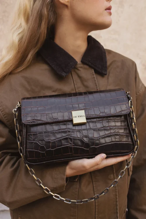 Clic Jewels NEIRA MEDIUM (dark brown croco genuine leather)