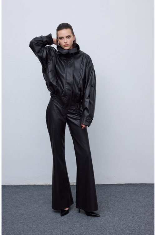 Ciel Concept Leather Knots Pants Black - Image 1