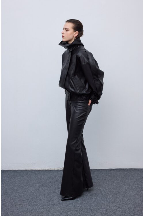Ciel Concept Leather Knots Pants Black - Image 2