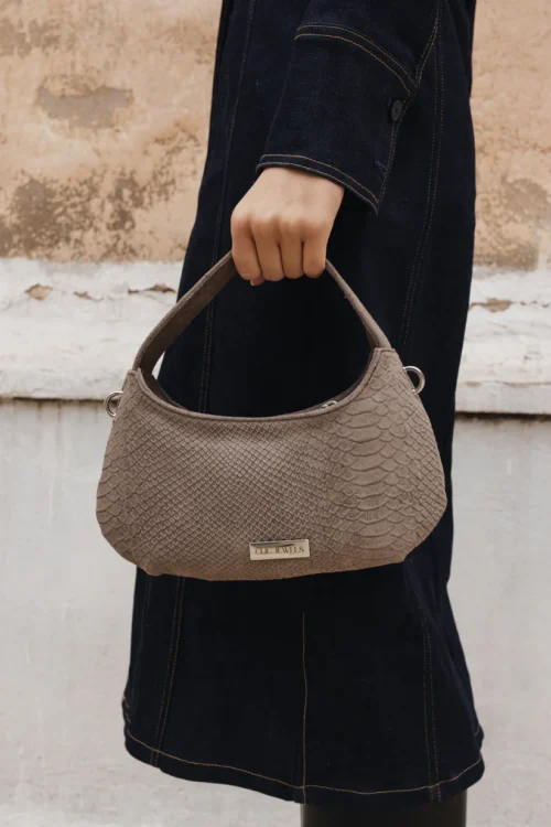 Clic Jewels CANDY MINI (mocha suede python print genuine leather) - Image 2