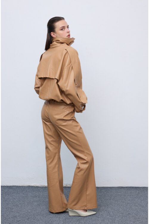 Ciel Concept Leather Knots Pants Camel - Image 2