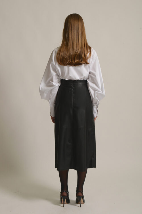 Τwenty29 Katia Midi Leather Skirt - Image 2