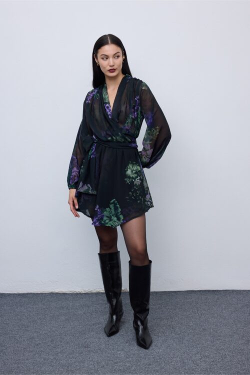 Ciel Concept Vittoria Mini Silky Wrap Dress - Image 1