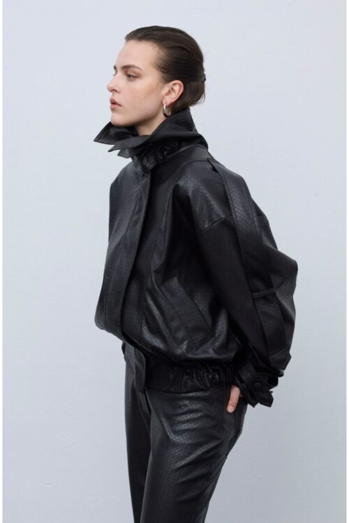 Ciel Concept Leather Knots Jacket Black - Image 1