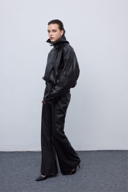 Ciel Concept Leather Knots Jacket Black - Image 2