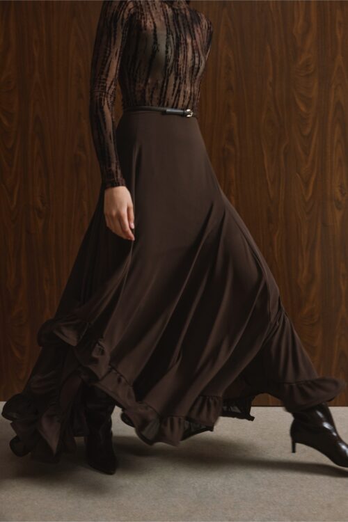 Ciel Concept Mocha Ruffle Skirt - Image 1