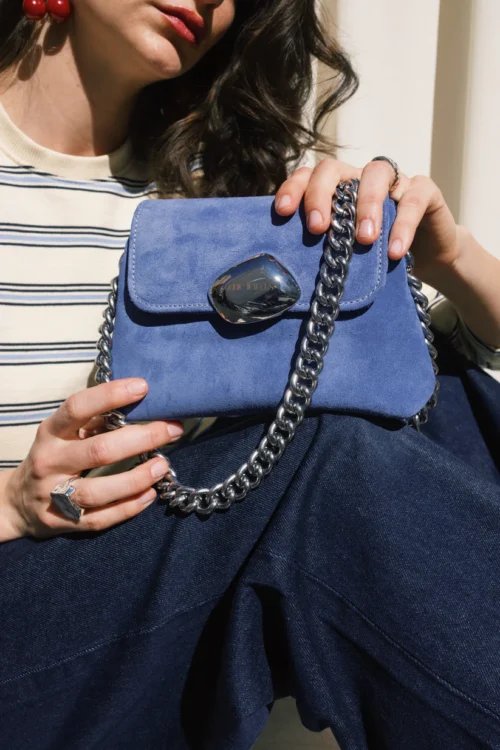 Clic Jewels Maya Minibag in Violet blue suede - Image 1