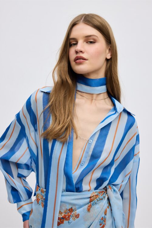 Ciel Concept Blue Stripped Shirt - Image 3